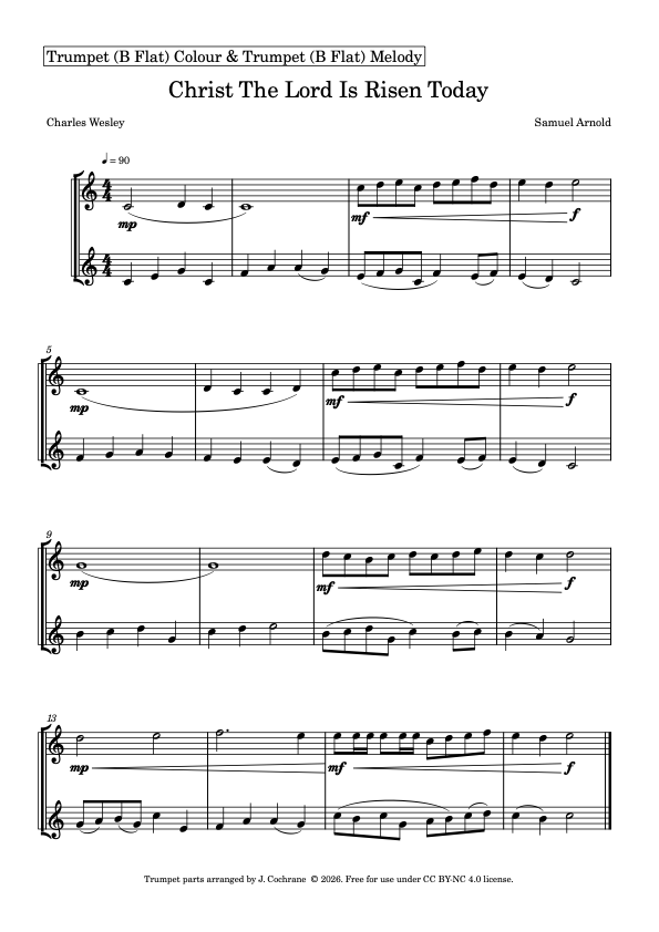Christ the Lord is Risen Today trumpet parts